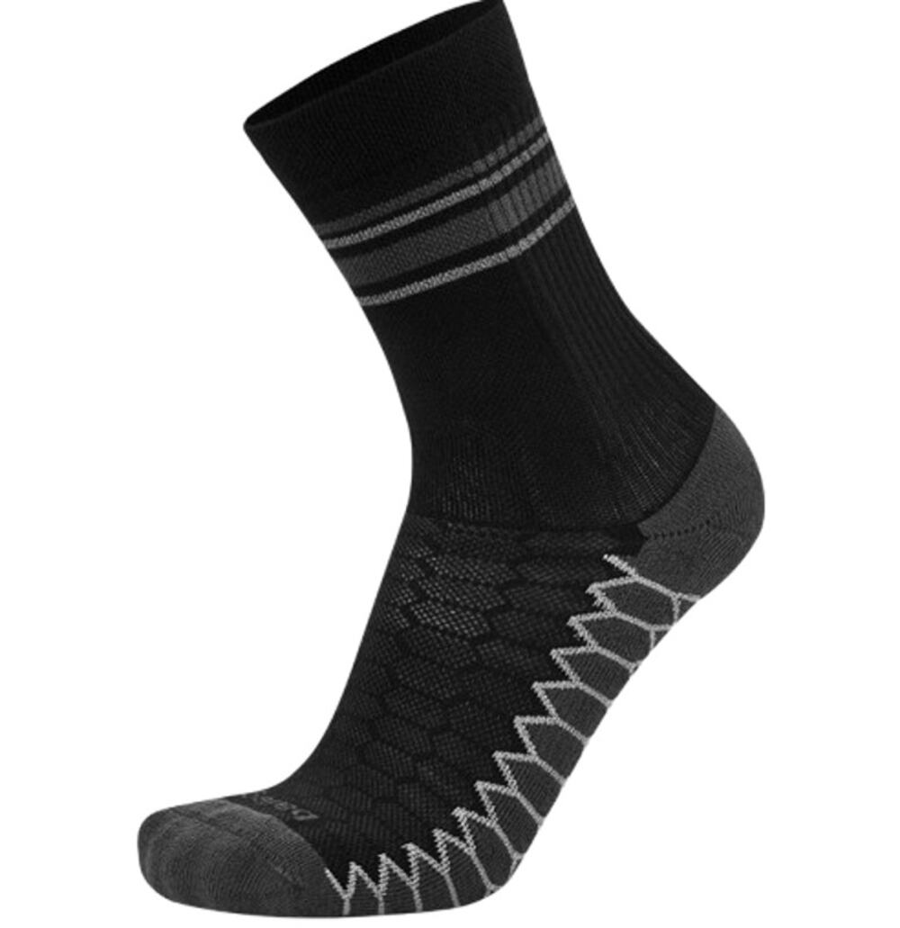 BALEGA Men's XL 12-14 Silver Mini Crew Socks Black Antibacterial Performance NWT
